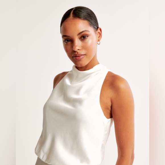 Abercrombie High Neck Draped Jumpsuit Petite XXS - Picture 3 of 6